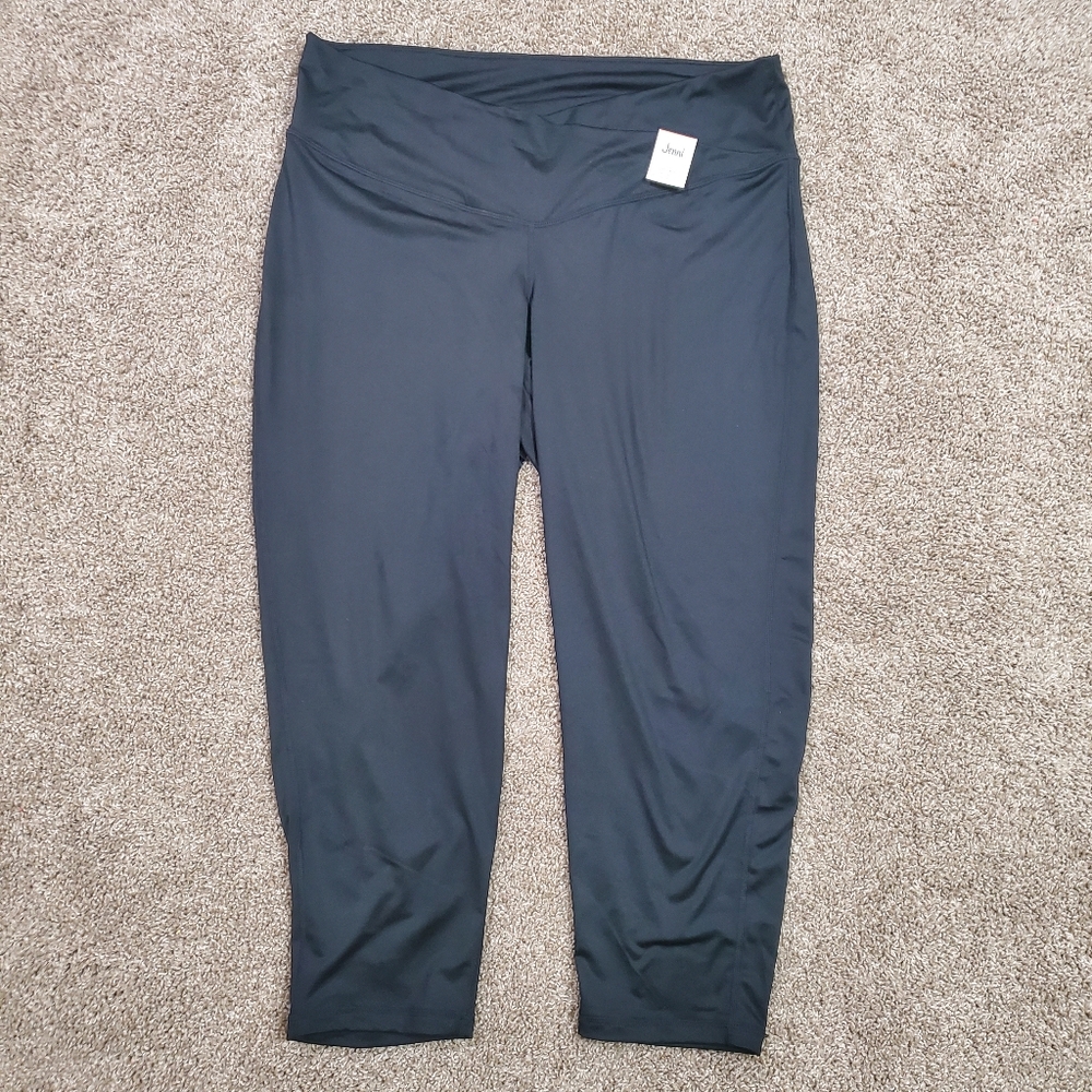 NWT‎ Jenni Black Crossband Plus Size High Waist 7/8 Length Leggings XXXL